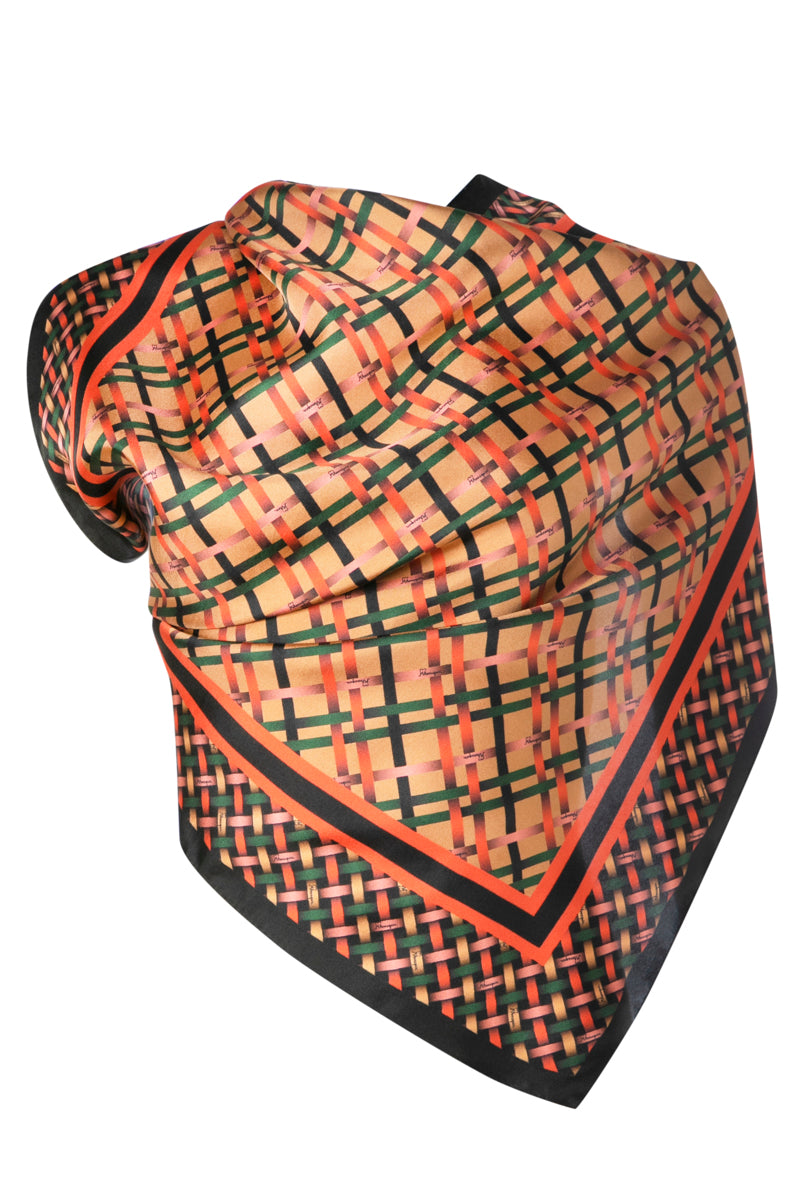 Weave Printed Silk Scarf - 70x70cm