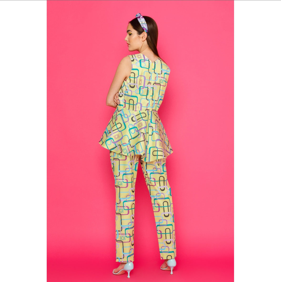 Luna Top - Cotton Printed Peplum Top