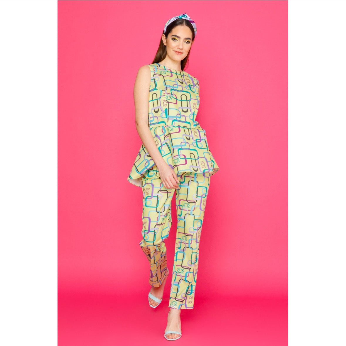 Luna Top - Cotton Printed Peplum Top