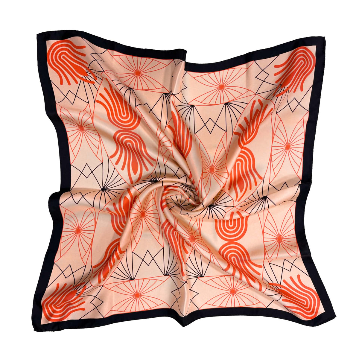 Coraluscious Pink Printed Silk Scarf - 70x70cm