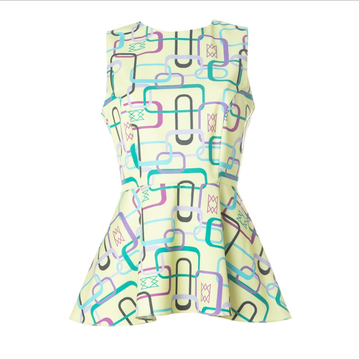 Luna Top - Cotton Printed Peplum Top