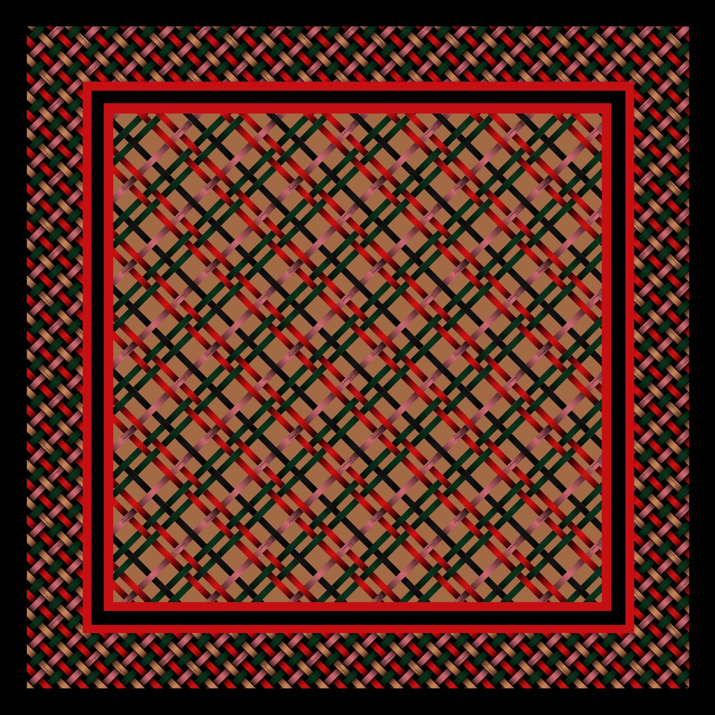 Weave Printed Silk Scarf - 70x70cm