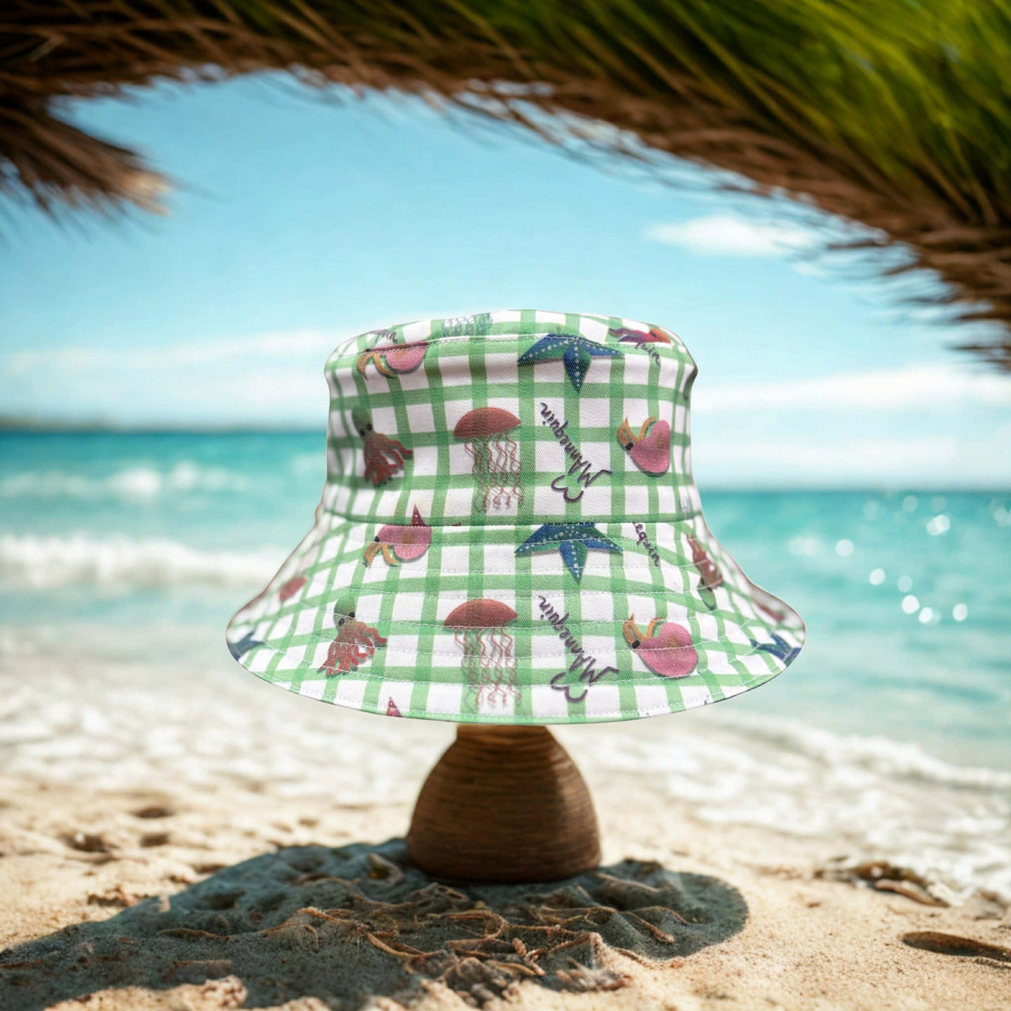 Double Face Bucket Hat - Denim/Vi(Sea) Green
