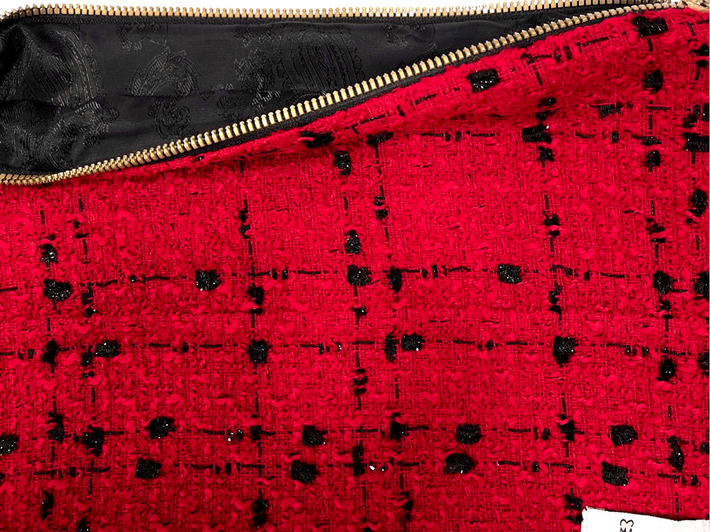 Tweed Red Plaid Pochette Bag