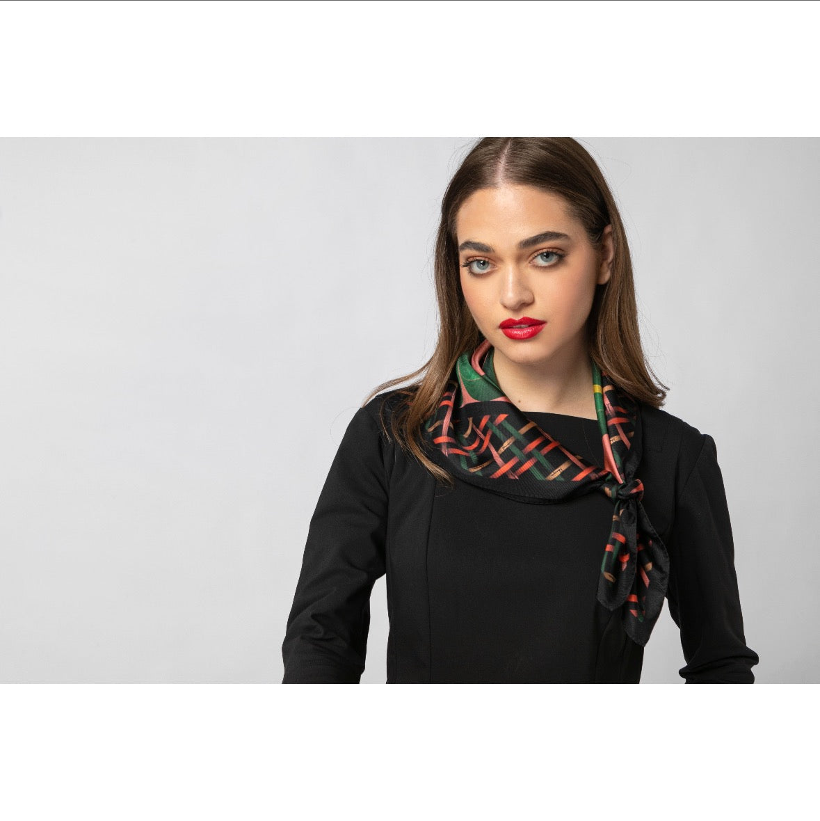Lucky Clover Printed Silk Scarf - 70x70cm