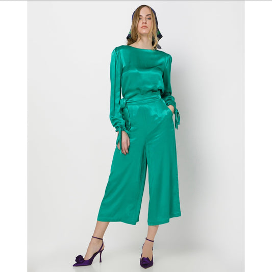 Chloe Culottes-Satin Culottes Pants