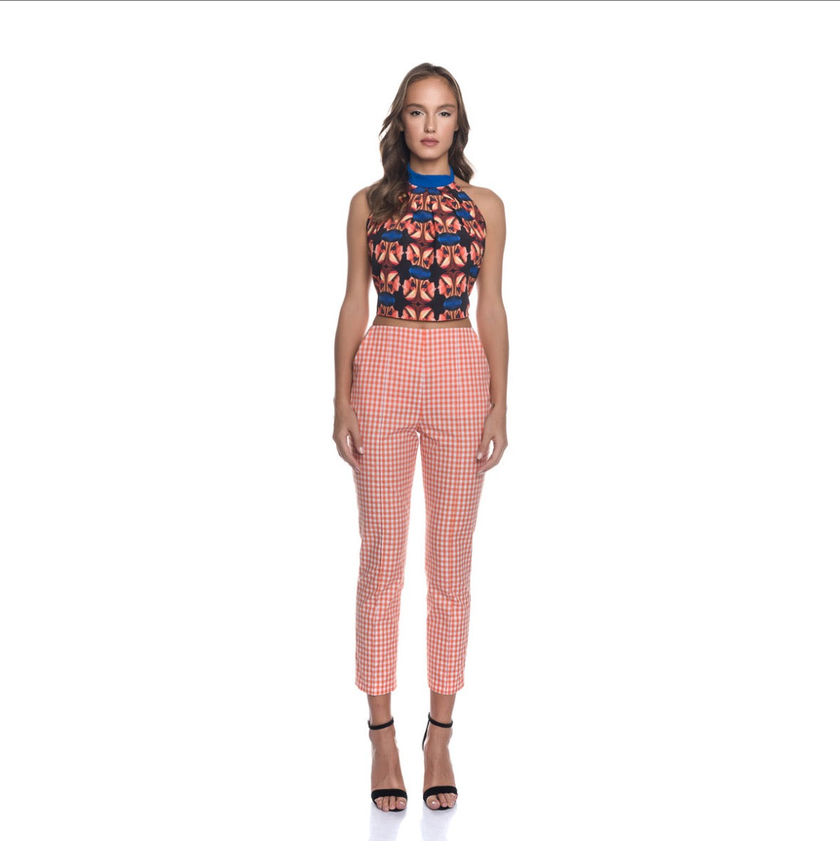 Cotton Vichy High Rise Trousers