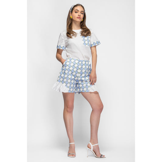 Life T-shirt - Cotton T-shirt with Printed Details (Oops-A-Daisies)