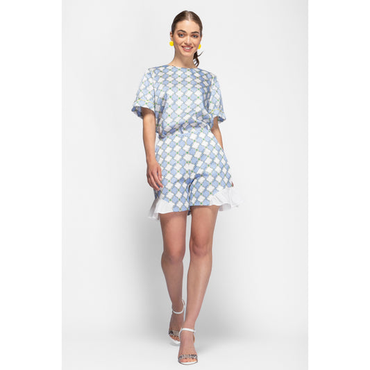 Daisy Shorts - Cotton Printed Shorts with Frills