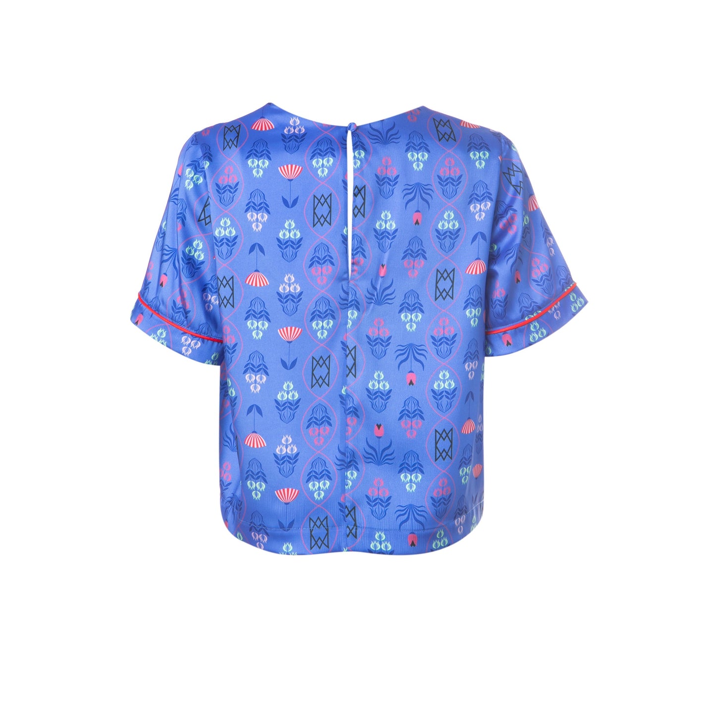 Robin Top - Short Sleeved Silky Printed Top