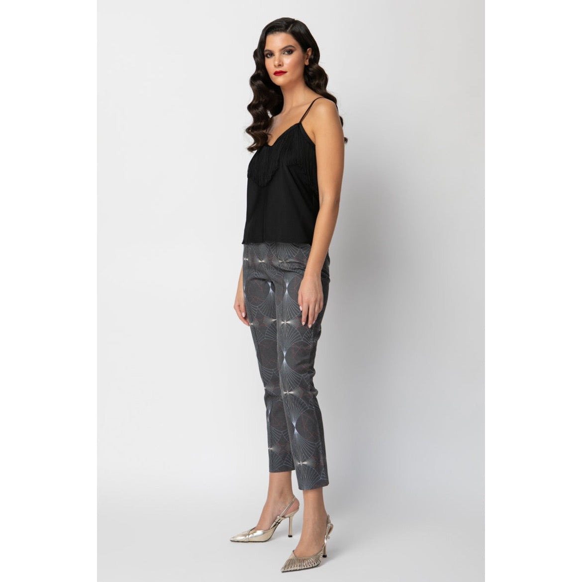 Maxine Trousers v.1.2.- Printed Cotton Straight Leg Trousers