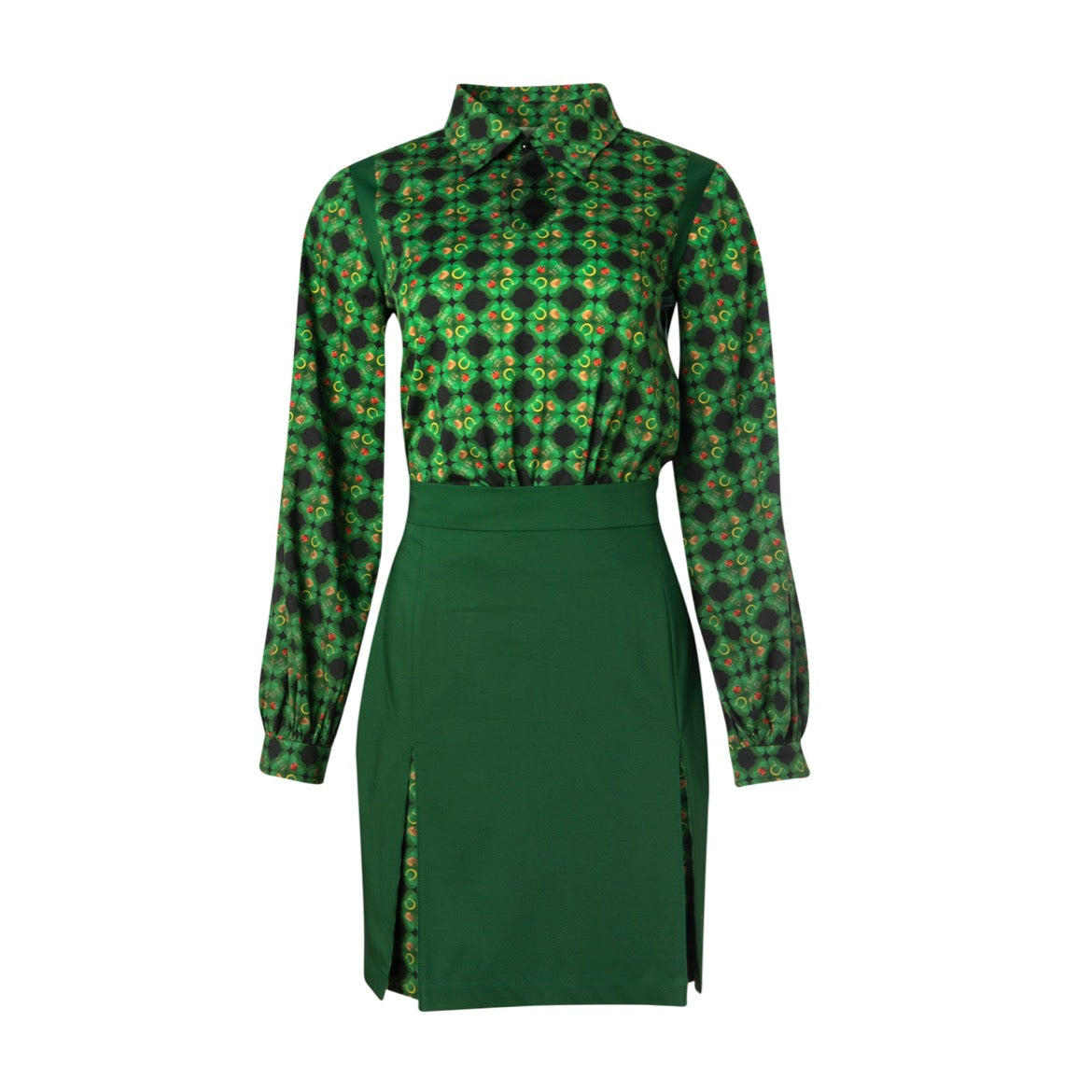 Tallula Skirt - Mini Cotton Box Pleated Skirt with Printed details