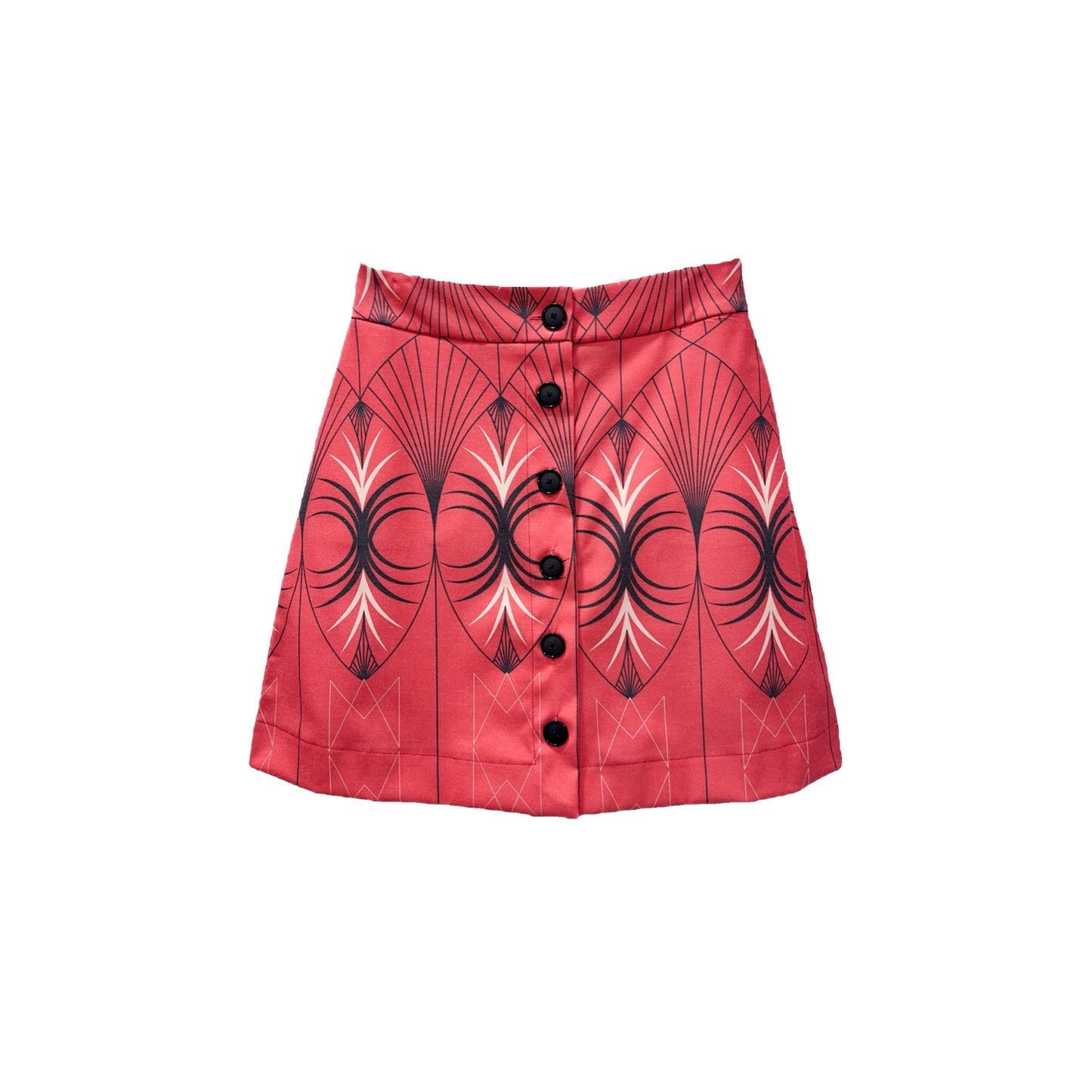 Vivian Skirt - Mini Printed Button Up Cotton Skirt