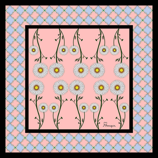 Oops-a-Daisies Printed Silk Scarf - 70x70cm