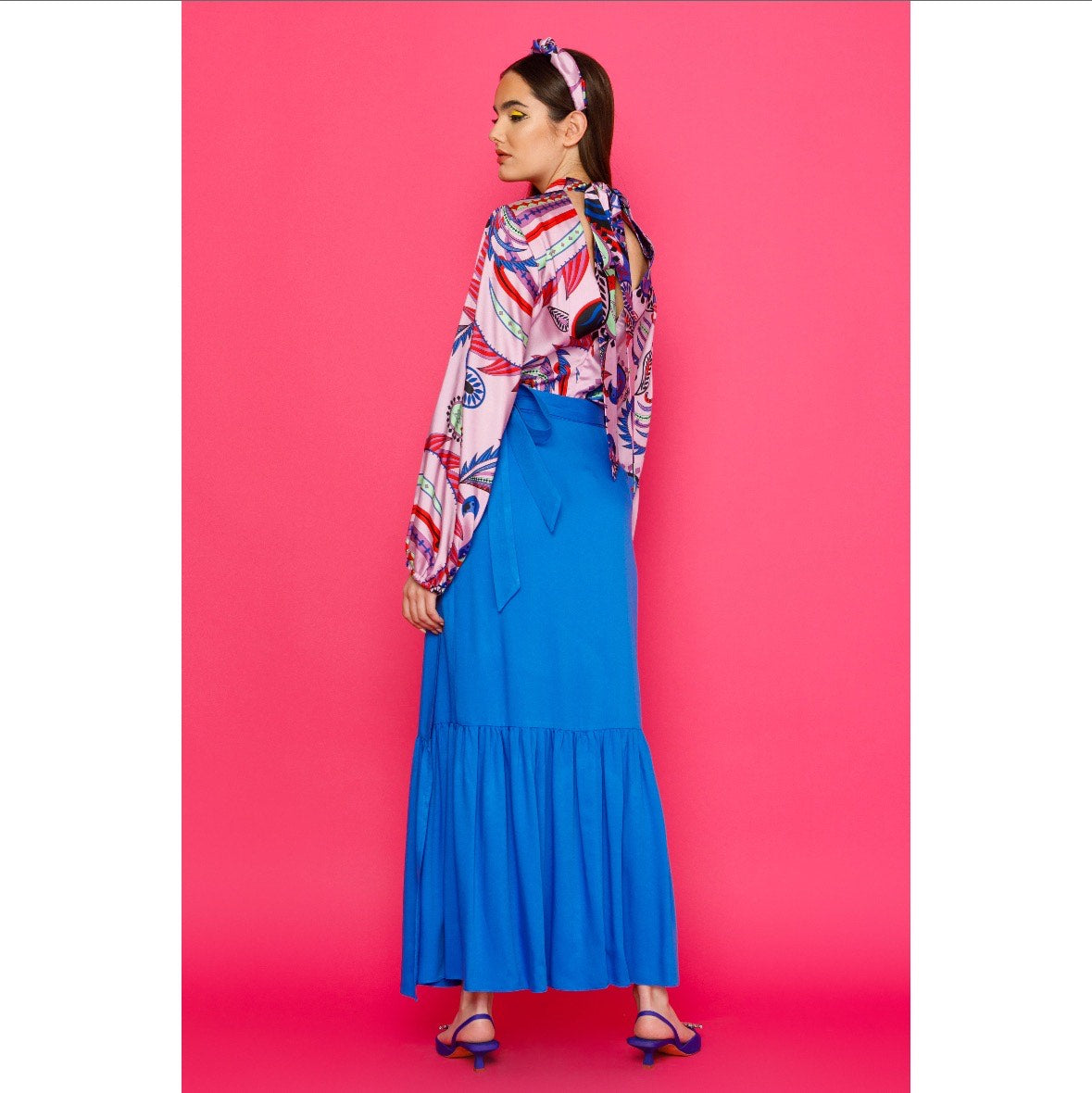 Sonya Blouse - Printed Bow Tie Blouse
