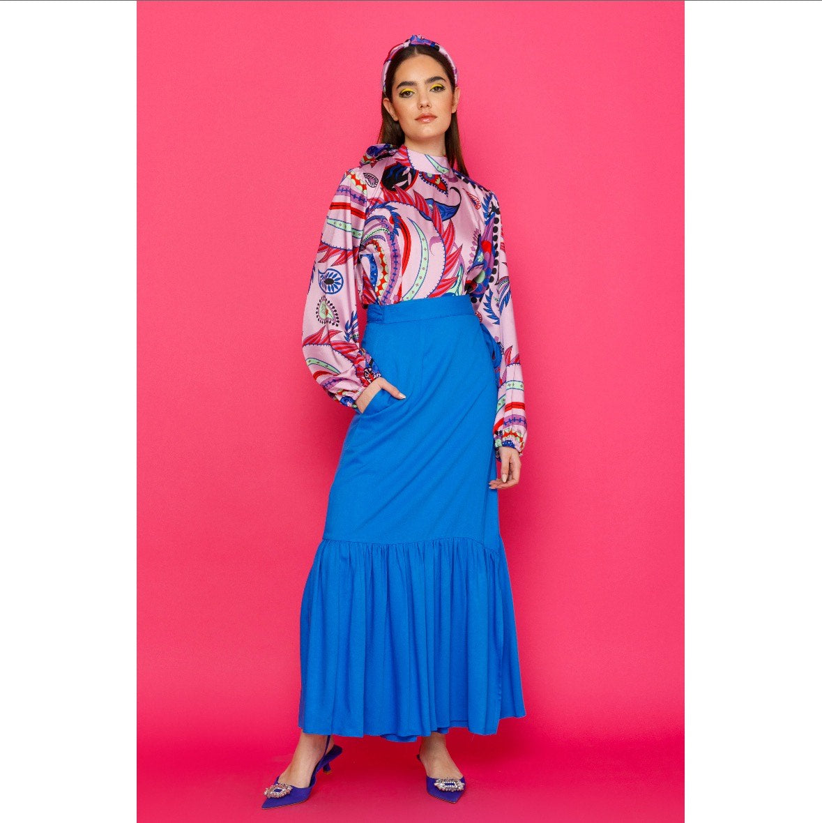 Sonya Blouse - Printed Bow Tie Blouse