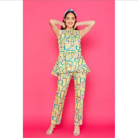 Maxine Trousers v.1.1 - Straight Leg Printed Cotton Trousers