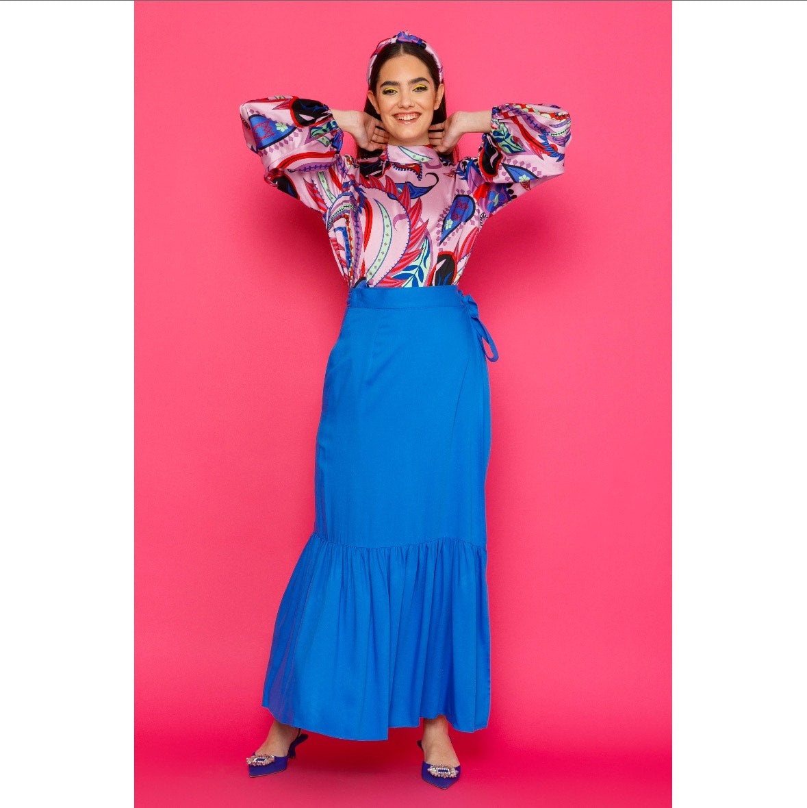 Sonya Blouse - Printed Bow Tie Blouse