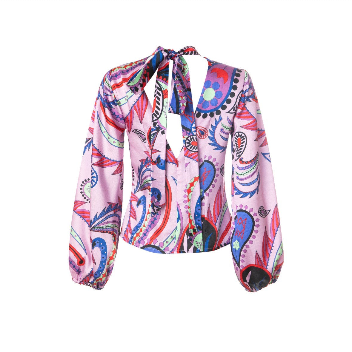 Sonya Blouse - Printed Bow Tie Blouse