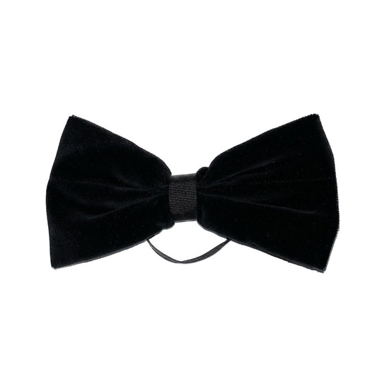 Black Velvet Bow with Hair Tie