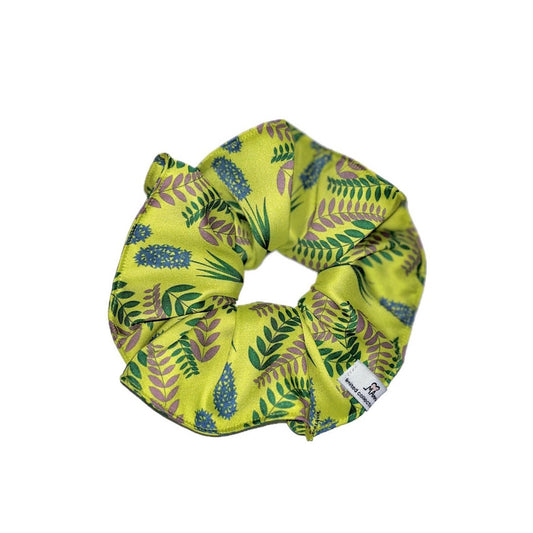Flora Lime Silky Hair Scrunchie