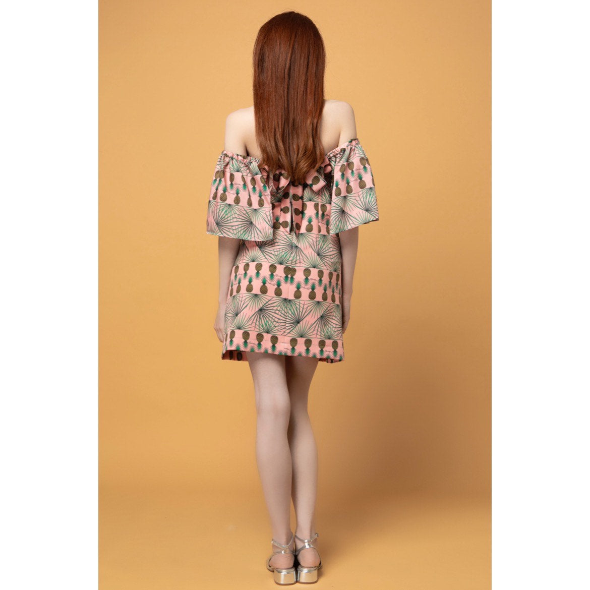 Grace Dress-Mini Printed A-line Dress with Ruffled Sleeves