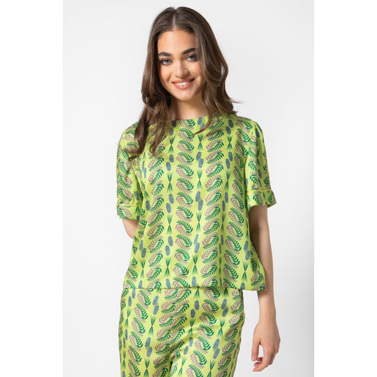 Robin Top v.3.2.- Short Sleeved Silky Printed Top