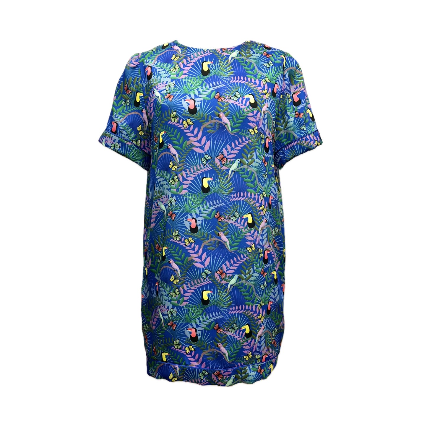 Sheila Dress v.2.1-Mini Silky Printed T-Shirt Dress