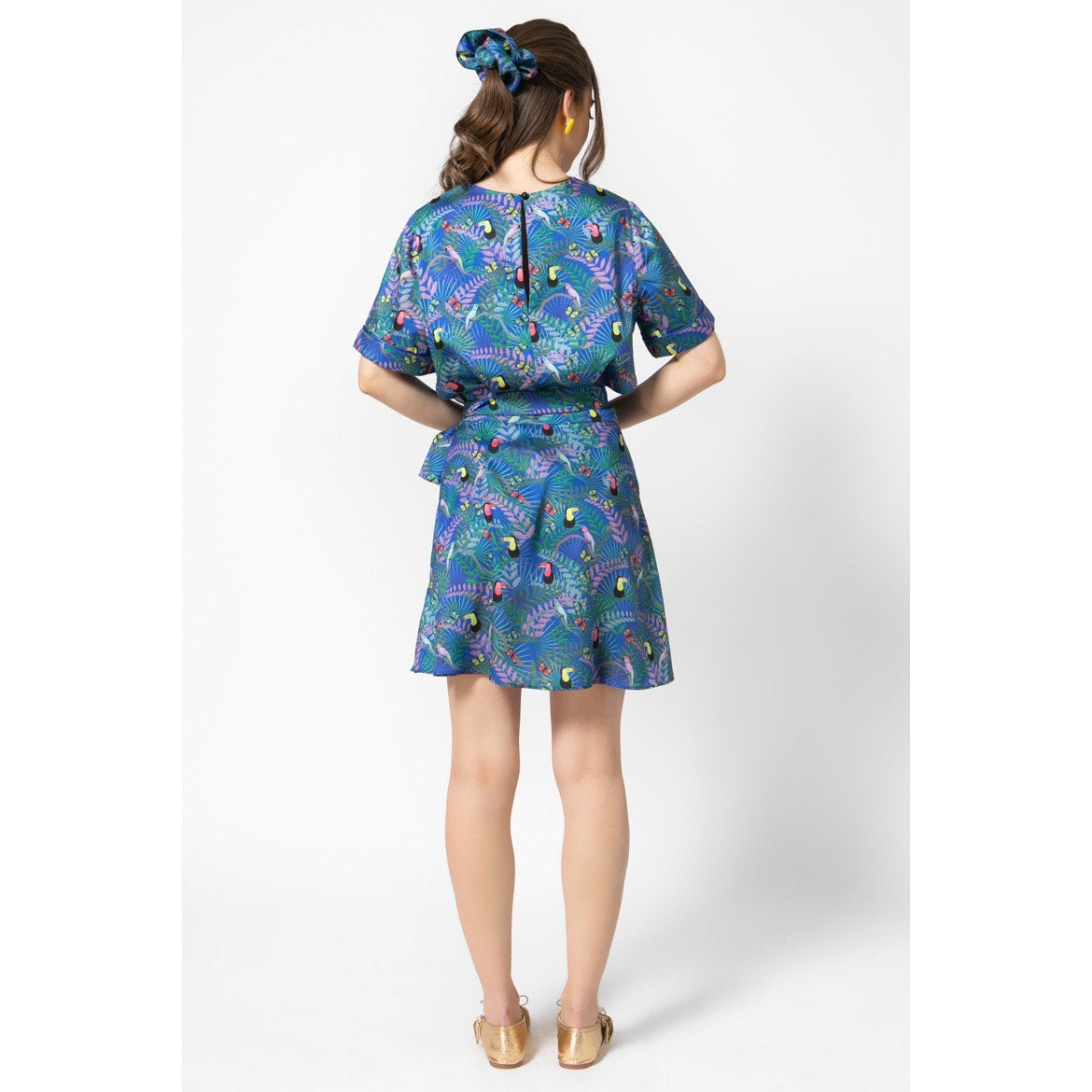 Lilian Skirt - Mini Printed Silky Wrap Skirt