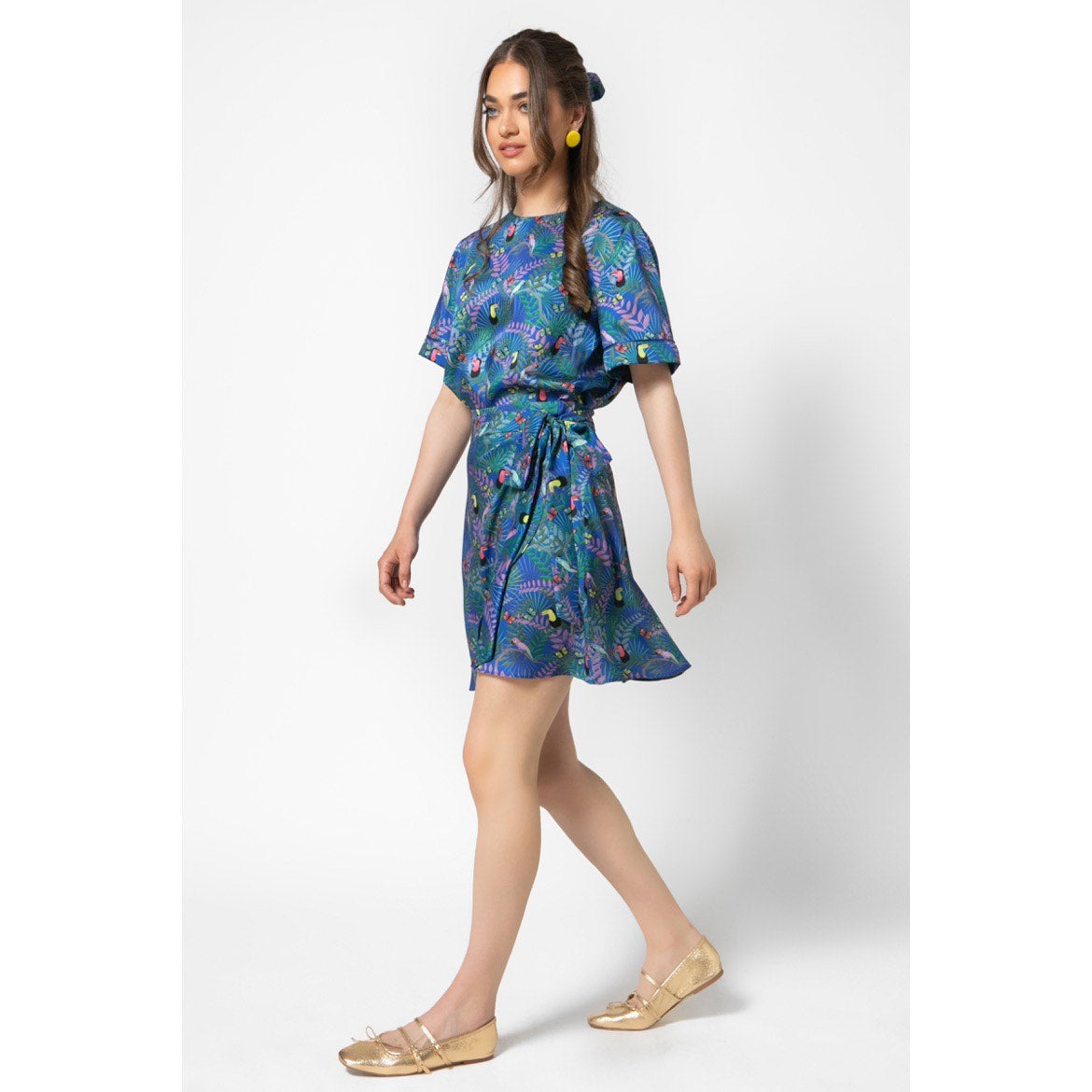Lilian Skirt - Mini Printed Silky Wrap Skirt