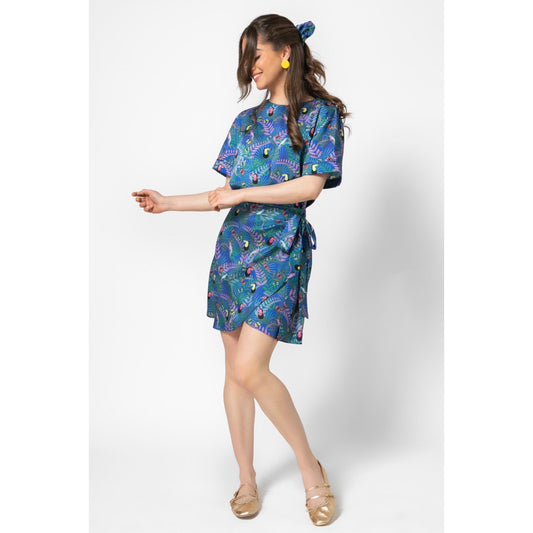 Lilian Skirt - Mini Printed Silky Wrap Skirt