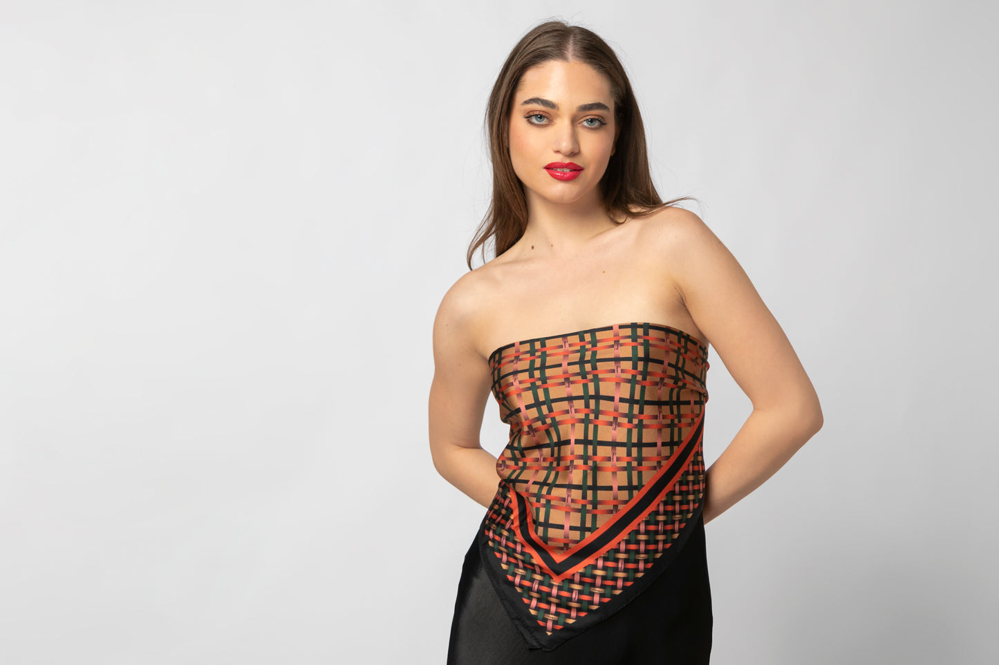 Weave Printed Silk Scarf - 70x70cm