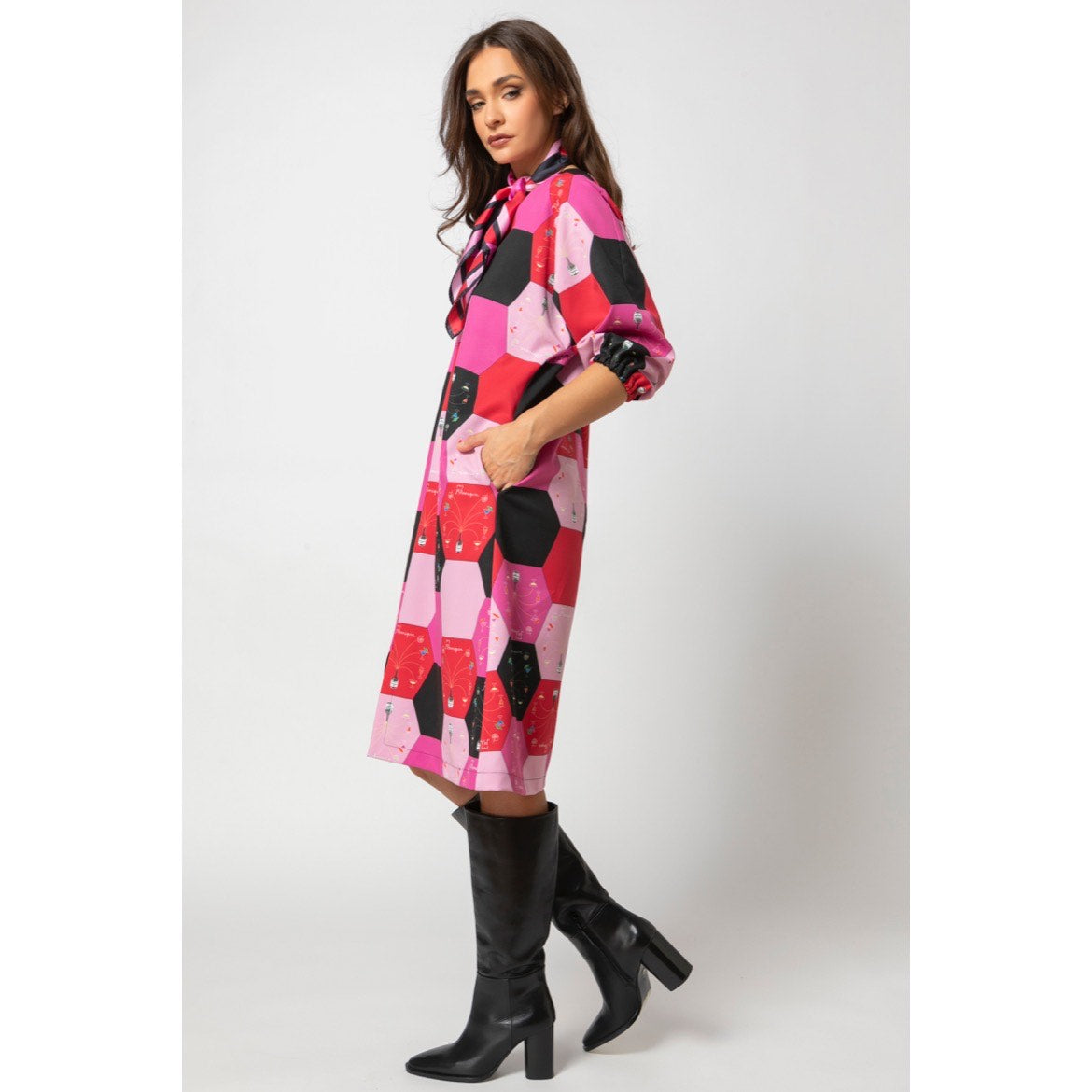 Maya Dress-Midi Printed Loose Fit Dress