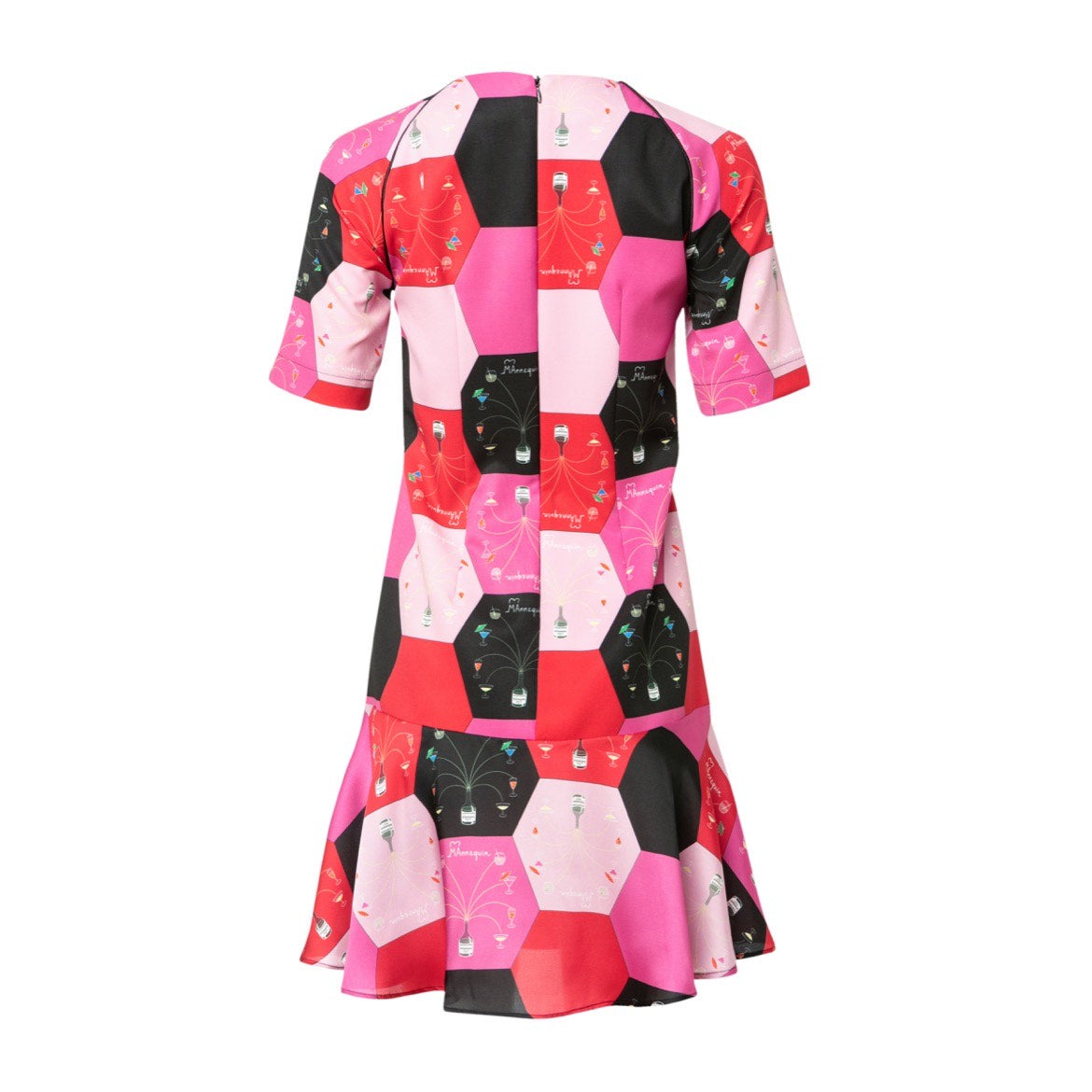 Melissa Dress-Mini Short Sleeved Printed Ruffle Dress