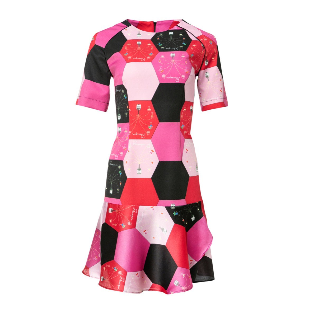 Melissa Dress-Mini Short Sleeved Printed Ruffle Dress