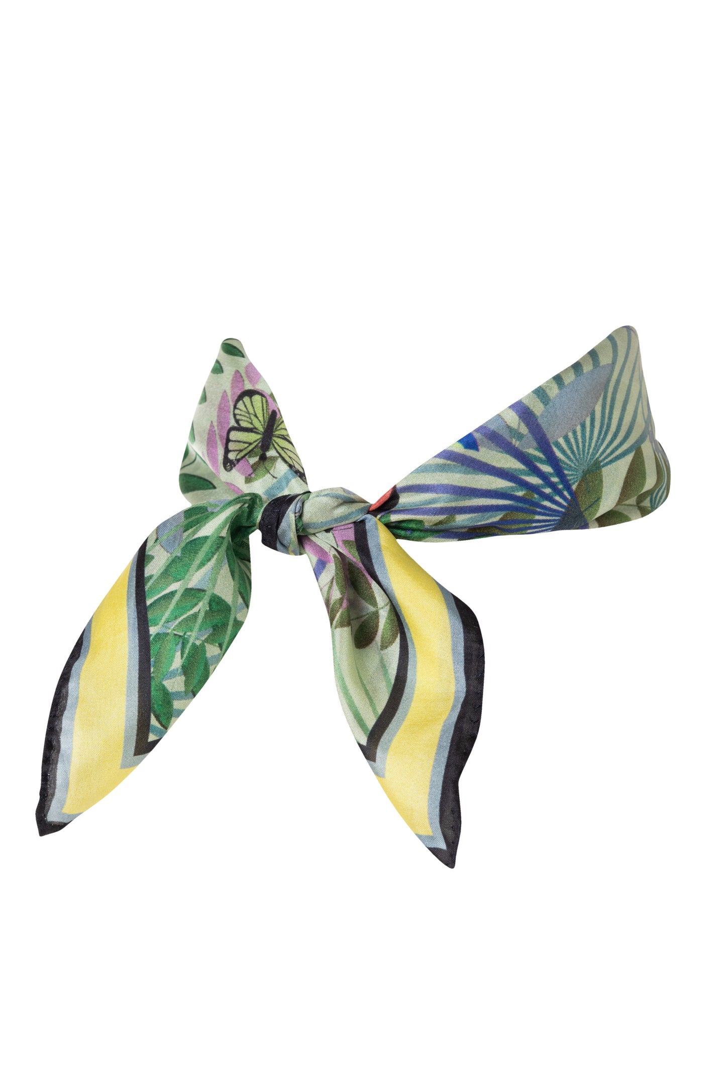 Fauna Mint Printed Silk Scarf - 45x45cm