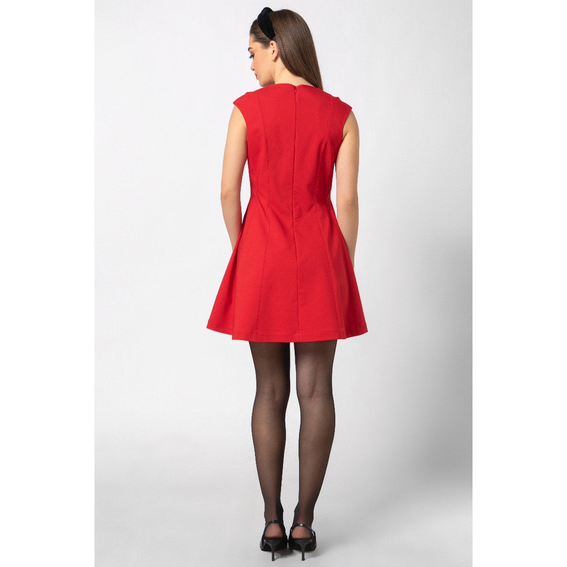 Riona Dress - Mini Cotton Panelled A-line Dress