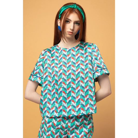 Robin Top v.2.1. - Short Sleeved Silky Printed Top