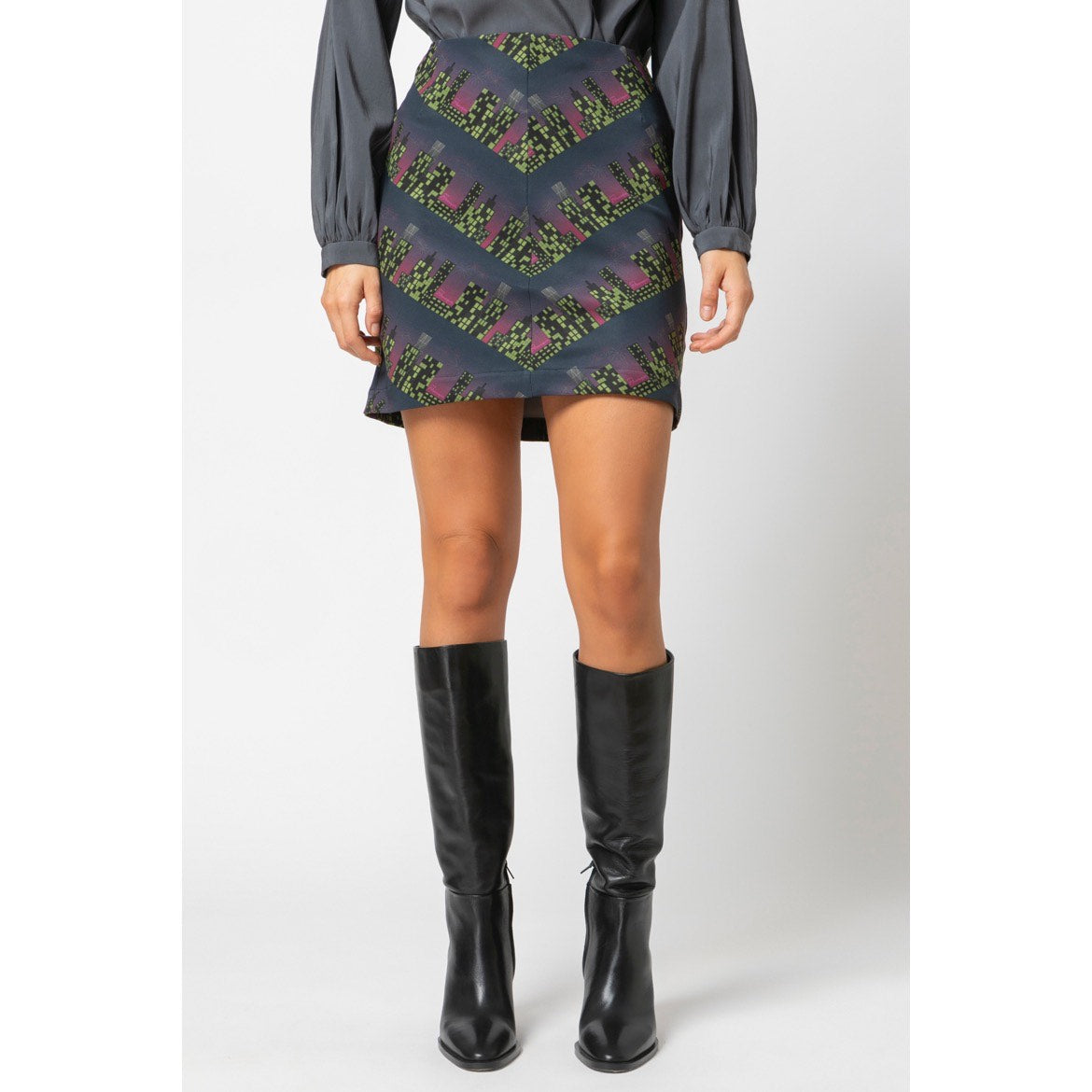 Sadie Skirt-Mini Printed Straight Skirt