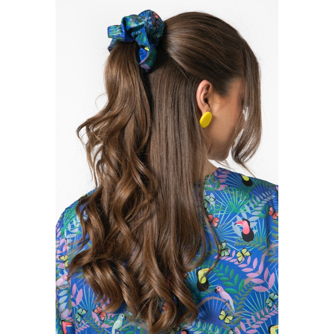 Fauna Blue Silky Hair Scrunchie