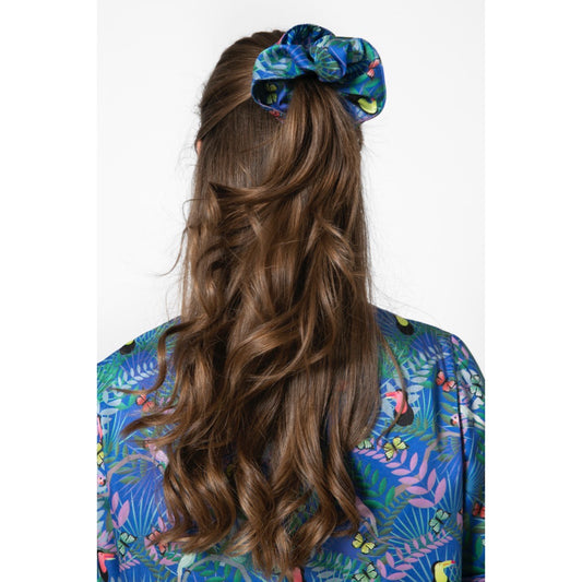 Fauna Blue Silky Hair Scrunchie