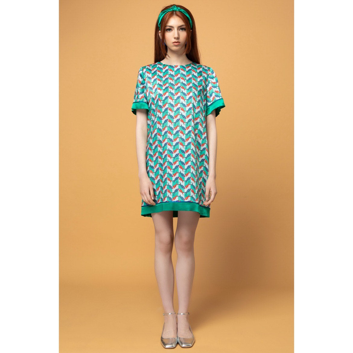 Sheila Dress-Mini Silky Printed T-Shirt Dress