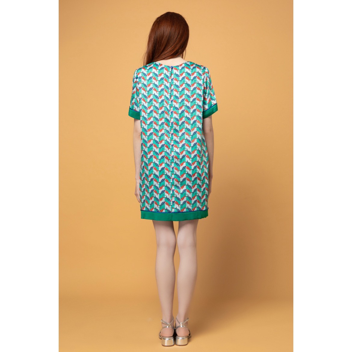 Sheila Dress-Mini Silky Printed T-Shirt Dress