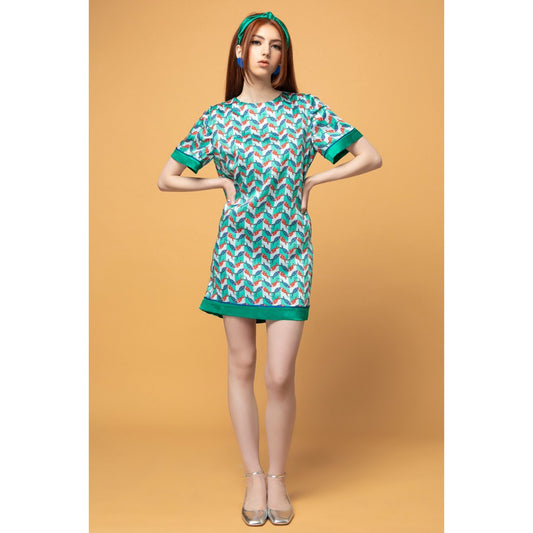 Sheila Dress-Mini Silky Printed T-Shirt Dress