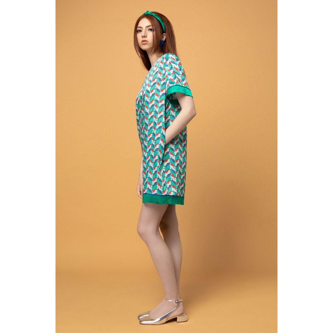 Sheila Dress-Mini Silky Printed T-Shirt Dress