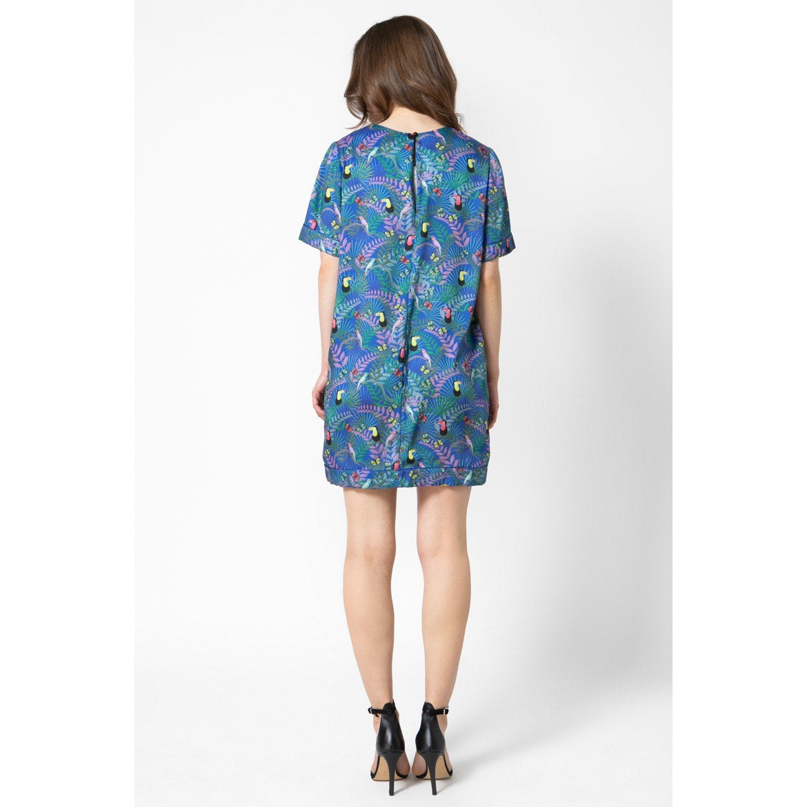 Sheila Dress v.2.1-Mini Silky Printed T-Shirt Dress