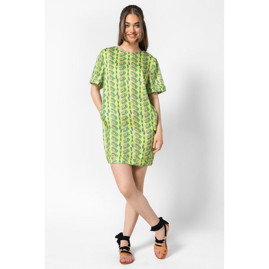 Sheila Dress v.2.2-Mini Silky Printed T-Shirt Dress