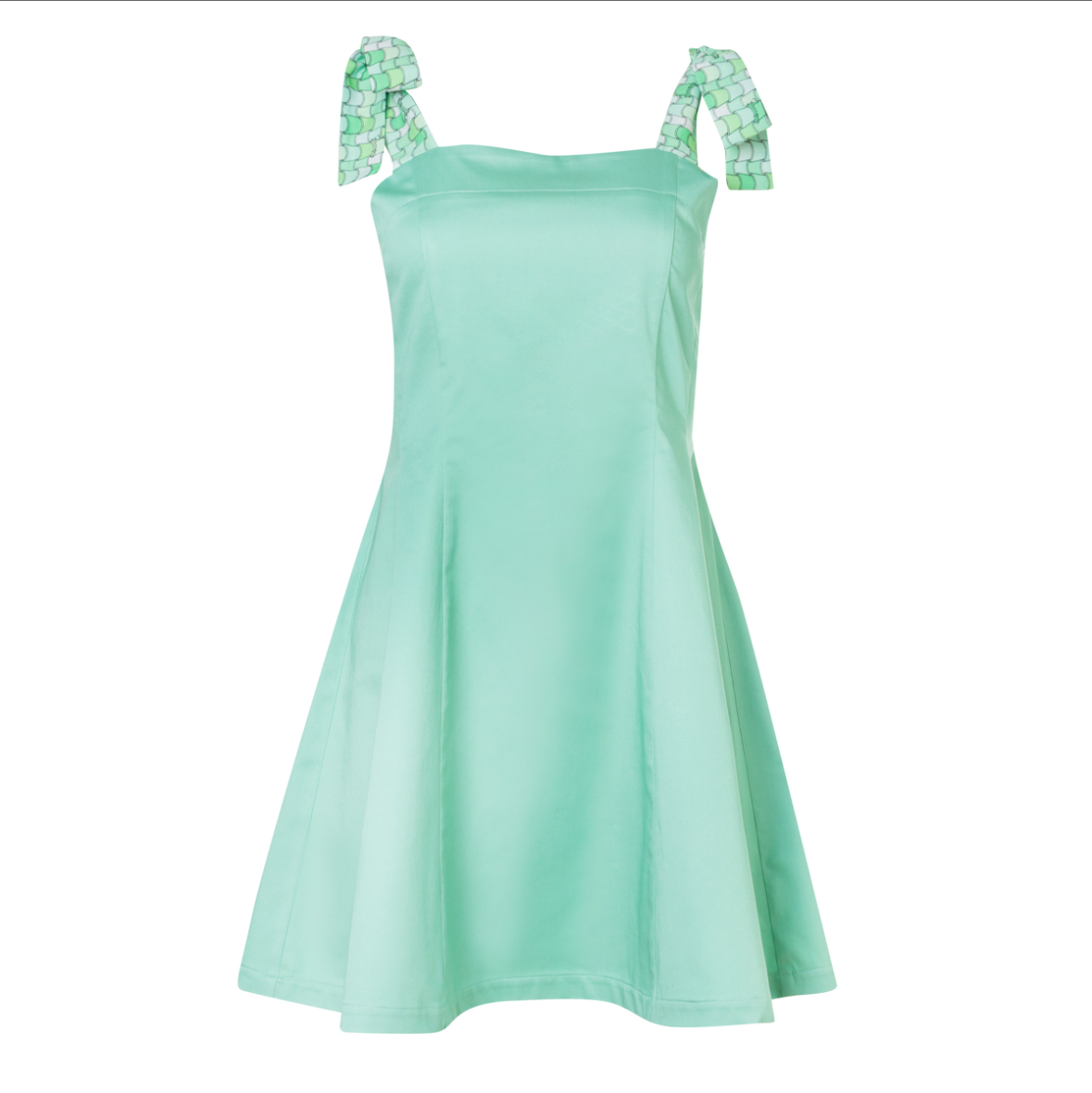 Stem Dress - Mini Cotton Dress with Ruched Printed details