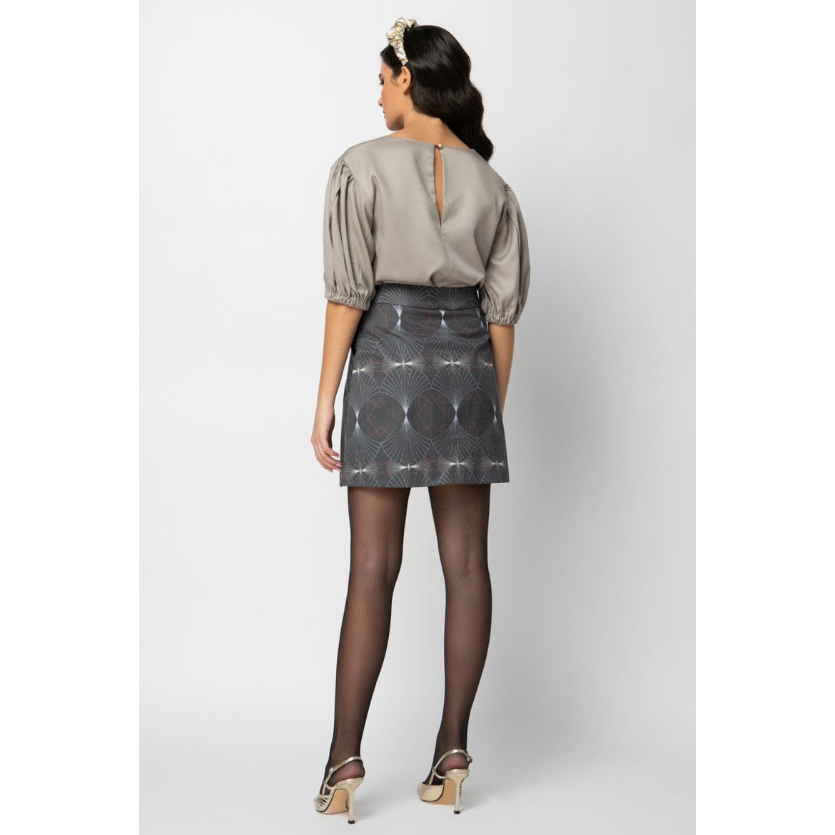 Vivian Skirt - Mini Printed Button Up Cotton Skirt