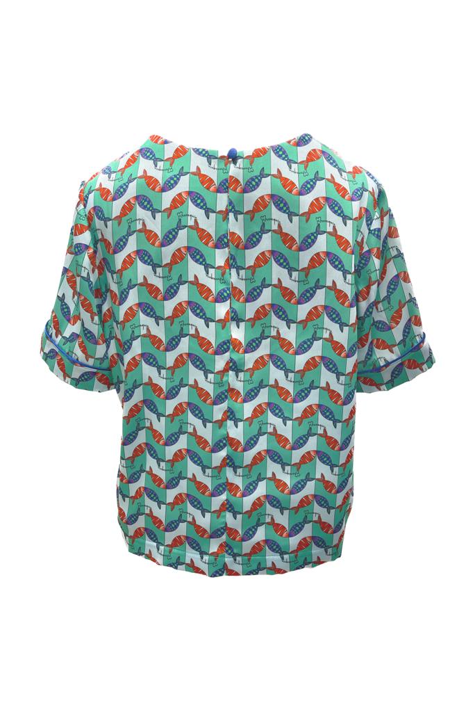 Robin Top v.2.1. - Short Sleeved Silky Printed Top